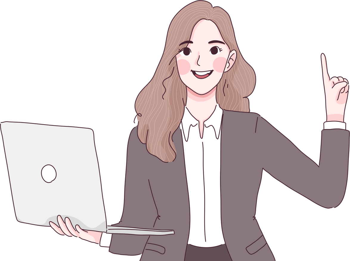 Woman Holding a Laptop 