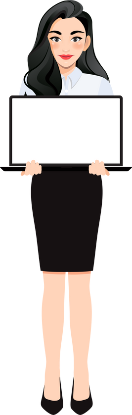 Businesswoman Holding Laptop